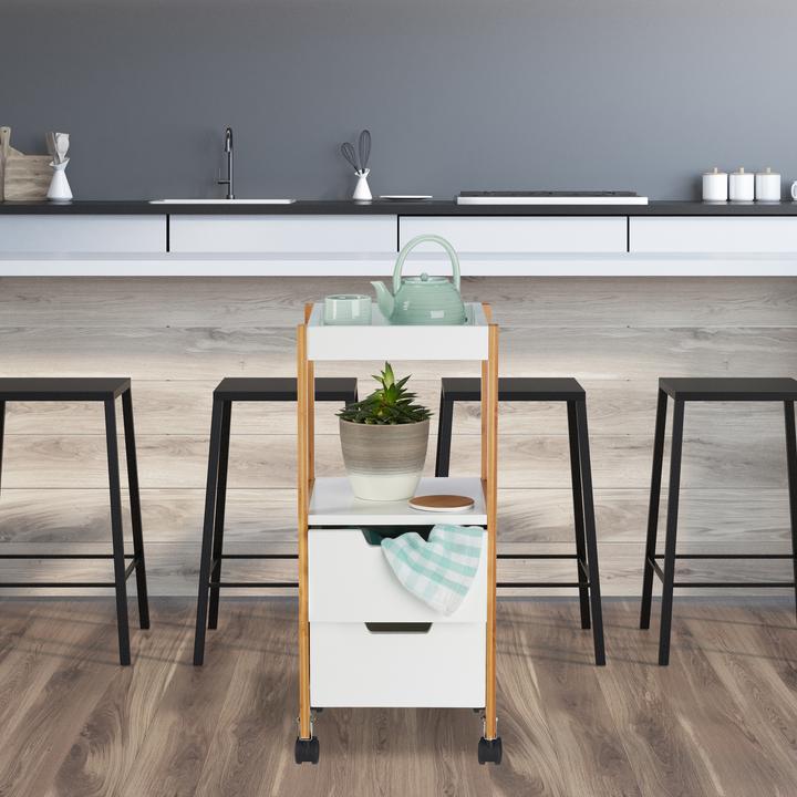 Actual product image Relaxdays Kitchen Trolley with Drawers