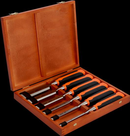 Produktbild Bahco Stechbeitelsatz 6-teilig mit Kunststoffheft / 6, 10, 12, 16, 20, 26 mm (26 mm)