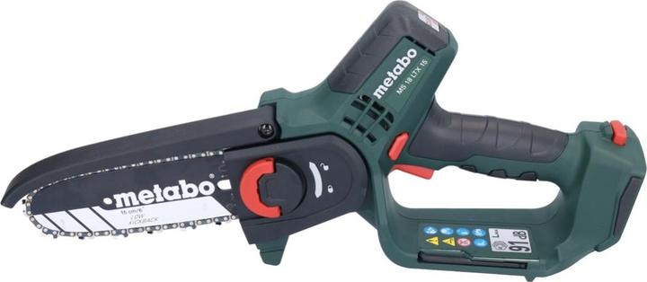 Actual product image Metabo MS 18 LTX 15 Akku Gehölzsäge 18 V 15 cm 5 m/s + 2x Akku 4,0 Ah + Ladegerät + metaBOX (Battery chain saw)