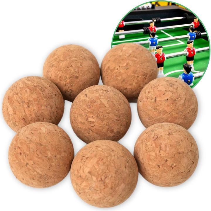 Image du produit Hermex Lot de 8 ballons de football de table en liège Mini ballons de football Ballons de football de