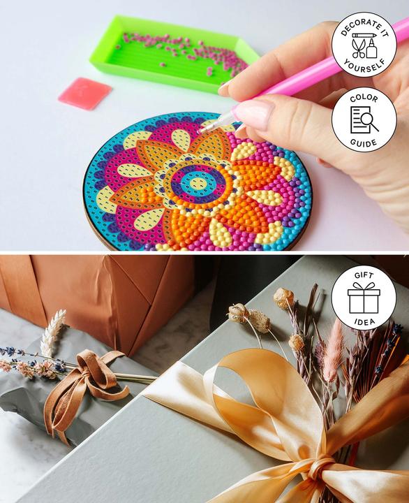 Actual product image I Am Creative Diamond Painting coaster, landscape