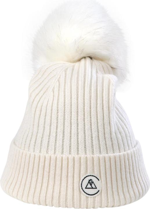 Cash-Mere Kaschmir Rib Mütze mit Bommel (One Size)
