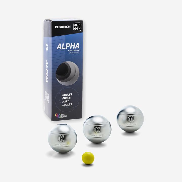 Immagine prodotto Geologic Palle da bocce Alpha lisce o rigate Palle a tutto tondo Competizione 3 palle dure (3 x, 70.50 mm)