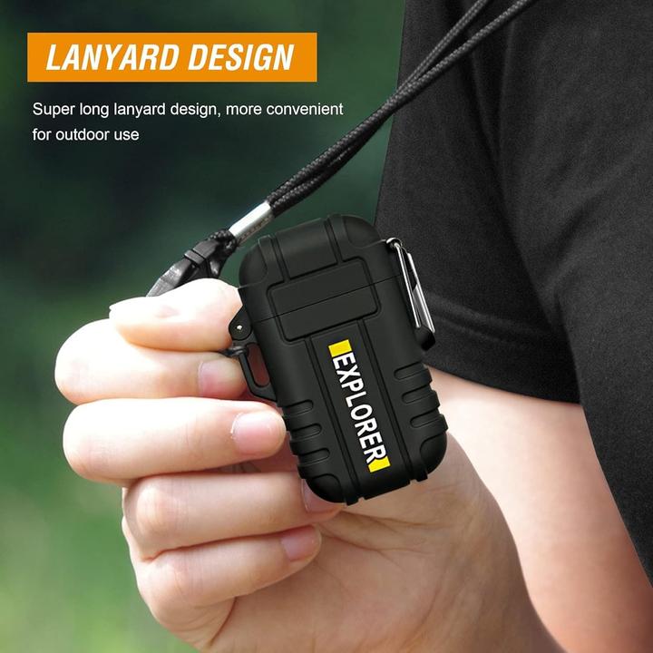 Actual product image Swissdetector Electric double-arc lighter - USB rechargeable - waterproof - Black