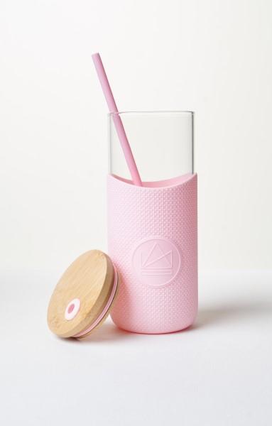Produktbild Neon Kactus Glass Tumbler - Glas Becher mit Strohhalm (1 l)
