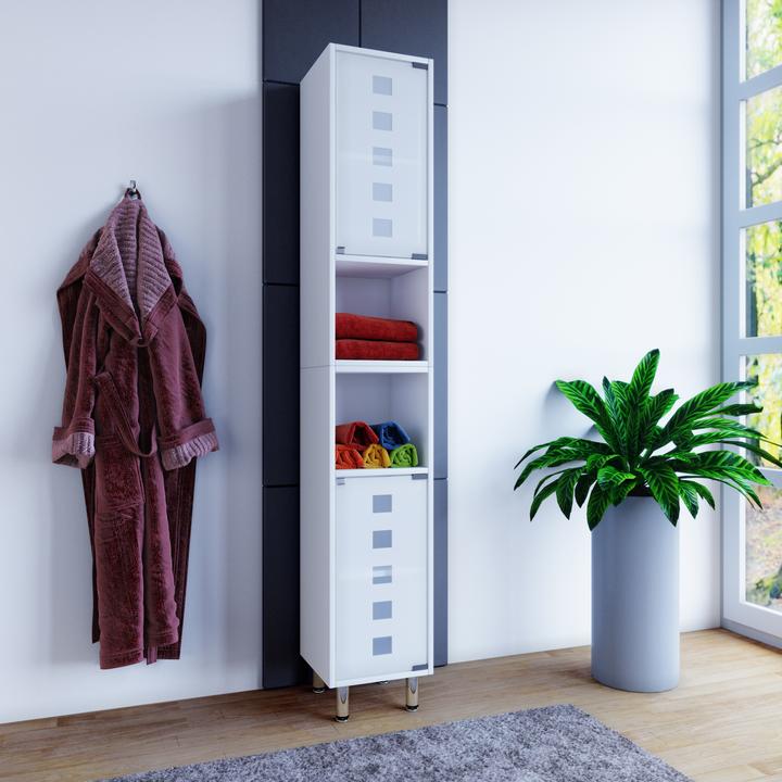 Image du produit VCM Meuble de salle de bains en bois Midischrank Darola avec porte en verre (30 x 30 x 180 cm)
