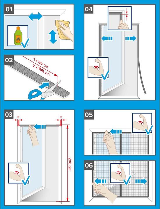 Image du produit tesa Moustiquaire magnétique pour portes de balcon et de terrasse, à fermeture automatique, montage sans (80 x 200 cm)