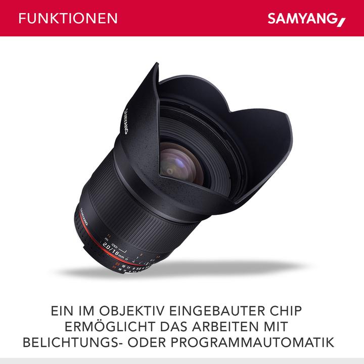 Produktbild Samyang 16mm f/2 ED AS UMC CS - Nikon F (Nikon F, Nikon DX, APS-C / DX)