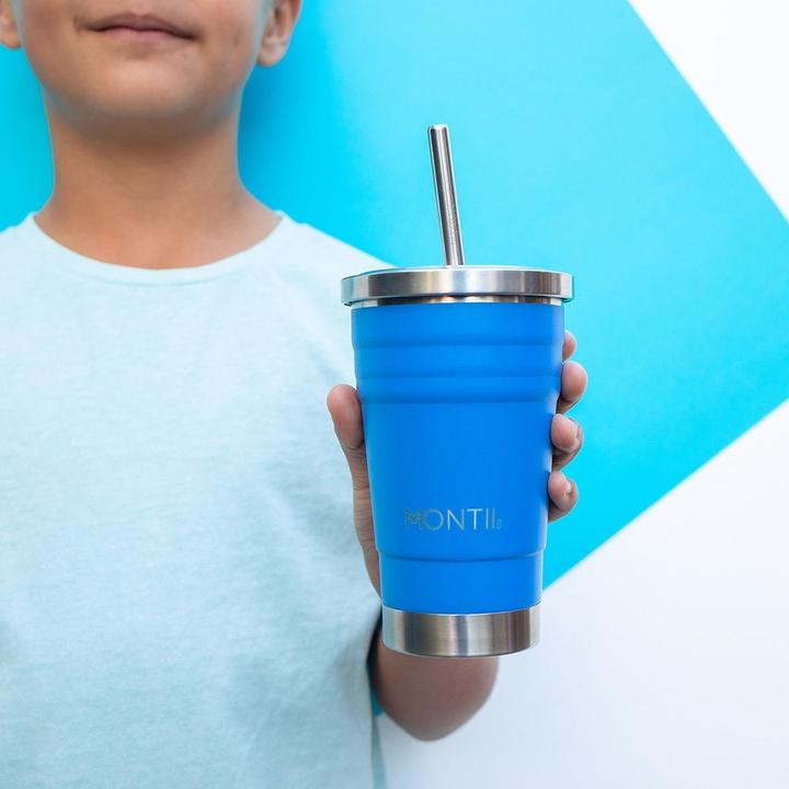 Image du produit MontiiCo Mini Smoothie Cup isolé - Gobelet avec paille, blueberry (0.28 l)