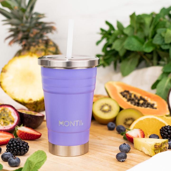 Image du produit MontiiCo Mini Smoothie Cup isolé - Gobelet avec paille, grape (0.28 l)