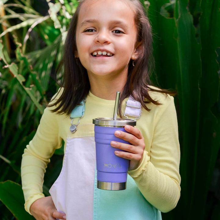 Image du produit MontiiCo Mini Smoothie Cup isolé - Gobelet avec paille, grape (0.28 l)
