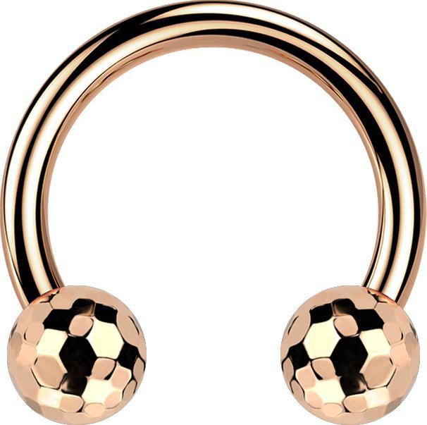 Image du produit Star Piercing Micro Threadless Circular Barbell rosegold mit zwei Discokugeln rosegold (Acier chirurgical 316L, sans laiton)