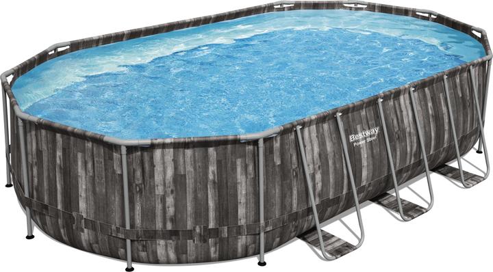 Produktbild Bestway Power Steel Swimmingpool-Set Oval 488x305x107 cm (488 x 305 x 107 cm)