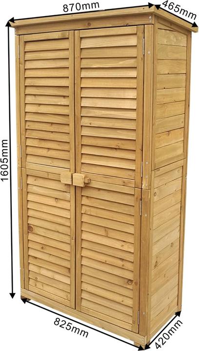 Wiltec Garden shed Slatted door Spruce wood Bitumen roof 870x465x1600mm Garden shed Shed
