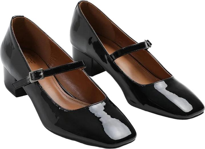 Actual product image Where's That From Womens/Ladies Oslo Square Toe Wide Low Block Heel Pumps (40)