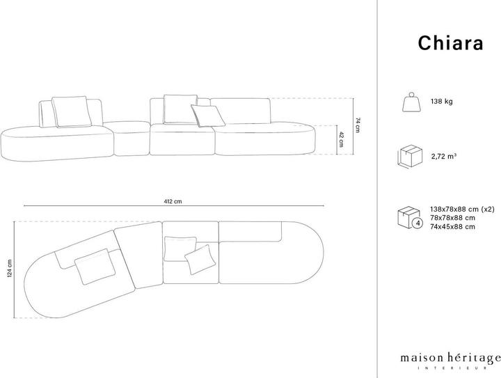 Actual product image Maison Heritage Chiara (2 person sofa, 3-seater, 4-seater)