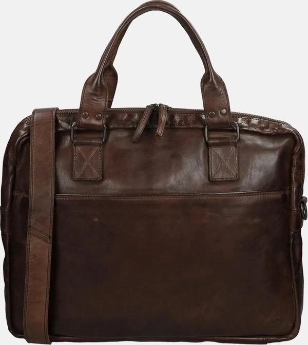 Bear Rock Design Leandro Leren Laptoptas - 15 inch - Bruin (15")
