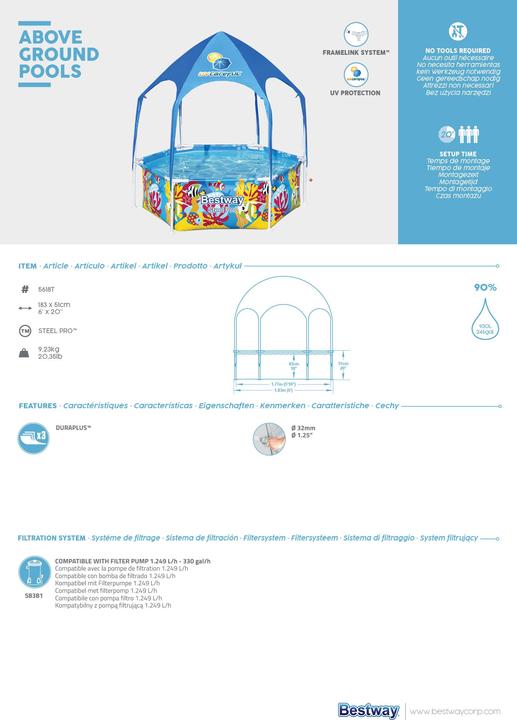Immagine prodotto Bestway Piscina Splash-in-Shade 183x51cm