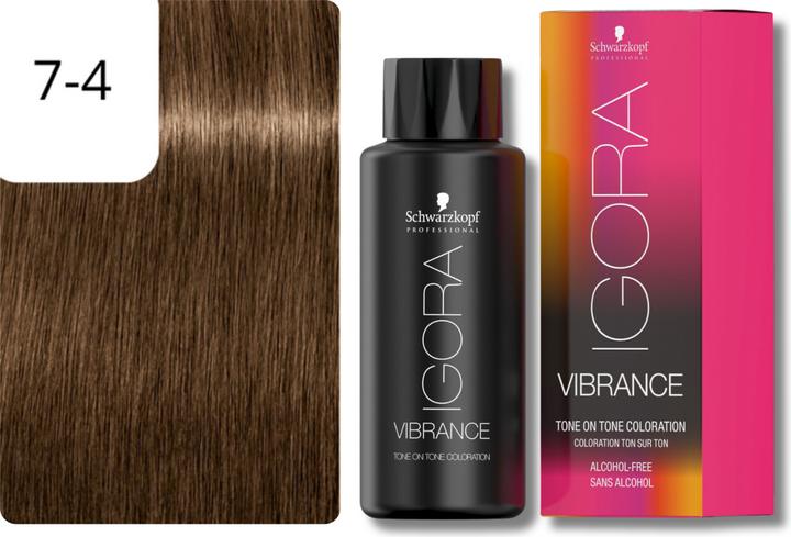 Immagine prodotto Schwarzkopf Professional IGORA VIBRANCE Colorazione tono su tono (7-4 Biondo medio Beige)