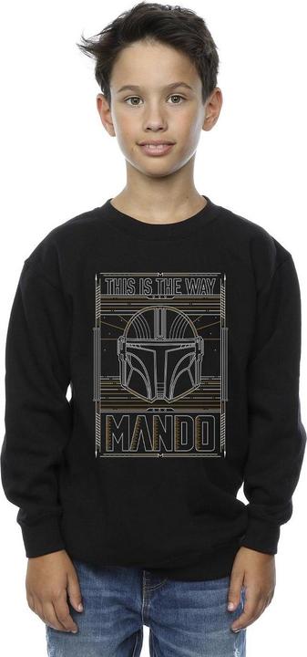 Produktbild Star Wars The Mandalorian The Way Outline Helm Sweatshirt Jungen (152, 158)