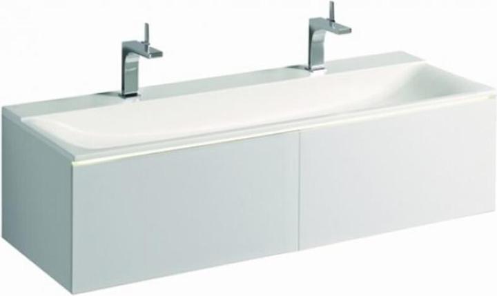 Image du produit Geberit Keramag Xeno 2 lavabo avec 2 trous pour robinetterie et sans trop-plein, 140x48cm, blanc, 500277001 (1500 mm, 1500 mm)