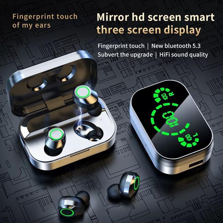 Actual product image PhoneLook Ecouteurs sans fil Bluetooth In-Ear YD03 BT 5.3 Hifi stéréo LED avec étui de chargement (20 h, Wireless)