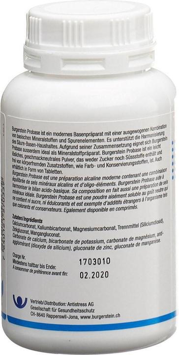 Valeurs nutritives et ingrédients Burgerstein Probase (1 pièce(s), Poudre, 125 g)
