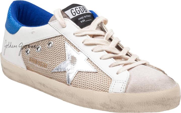 Produktbild Golden Goose super star in suede and fabric white and bluette color (45)