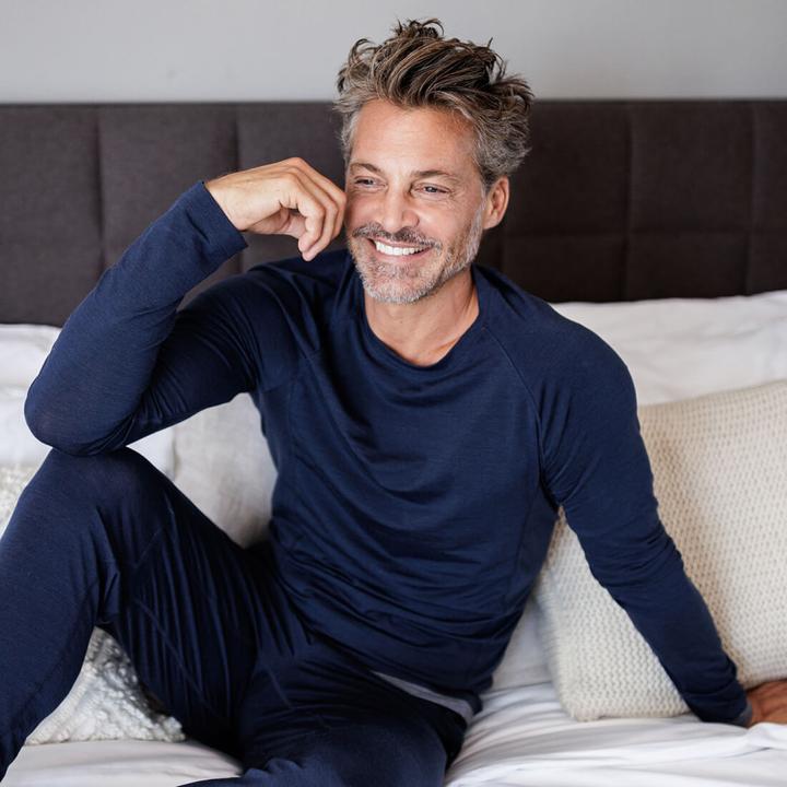 Produktbild Dagsmejan Pyjama Oberteil "Stay Warm" dunkelblau (50, M)