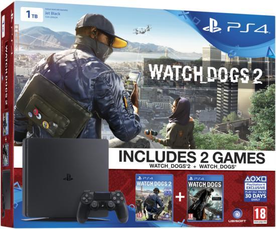 Produktbild Sony Playstation 4 Slim 1TB + Watchdogs 2