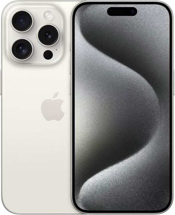 Produktbild Apple iPhone 15 Pro (512 GB, White Titanium, 6.10", SIM + eSIM, 48 Mpx, 5G)