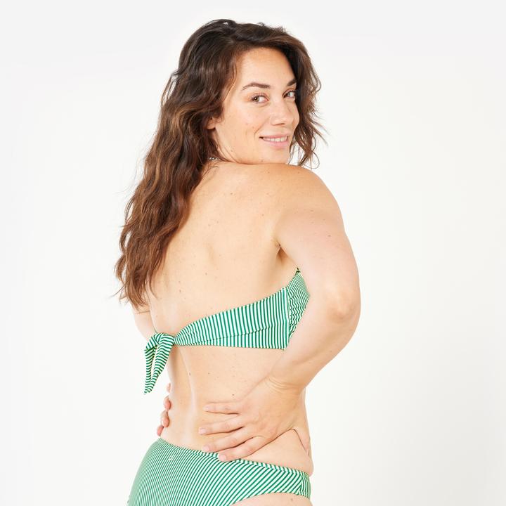 Immagine prodotto Olaian Bikini-Oberteil Damen Bandeau gestreift Laura grün/weiss (75 C)