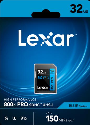 Actual product image Lexar MEMORY SDHC 32GB UHS-I/LSD0800P032G-BNNNG (32 GB, SDHC, U1, UHS-I)