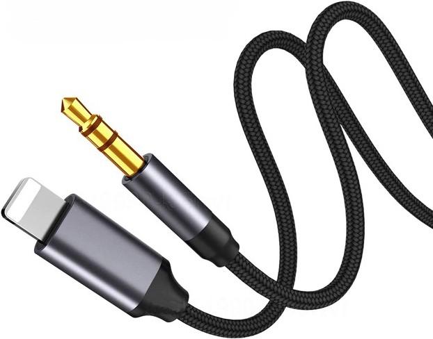 Hermex Adattatore audio da Lightning a 3,5 mm Adattatore jack da Lightning a 3,5 mm (1 m, Connettore da 3,5 mm (AUX))