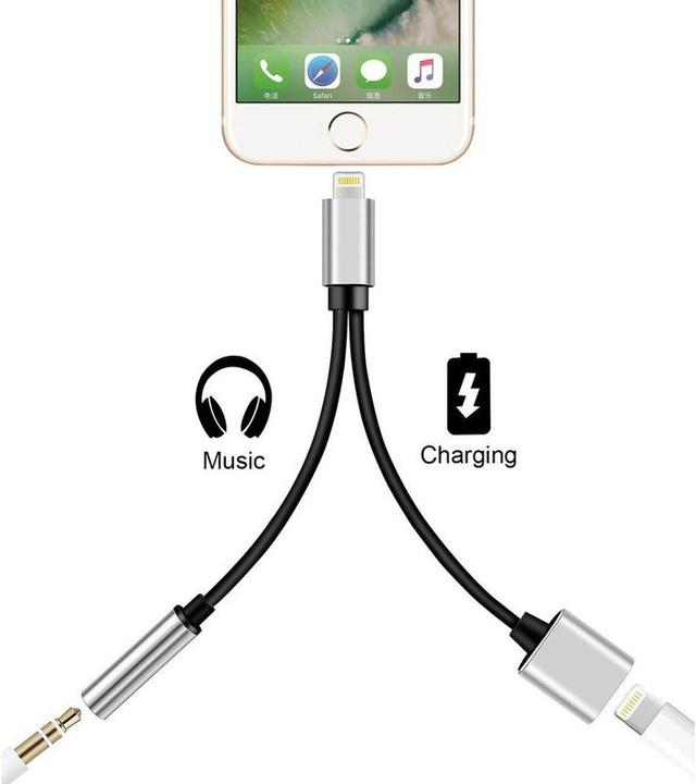 Produktbild Hermex Lightning Audio + Ladeadapter Lightning zu 3.5mm Kopfhörer + Ladekabel (Lightning, 3.5mm Klinke)