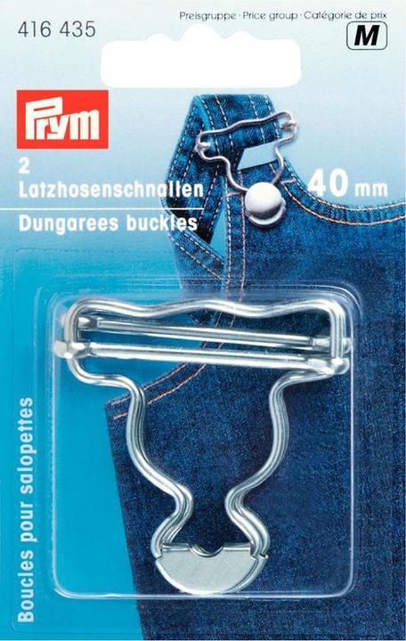 Image du produit Prym Boucles de salopette, argent 40 mm, carte 2 pcs.