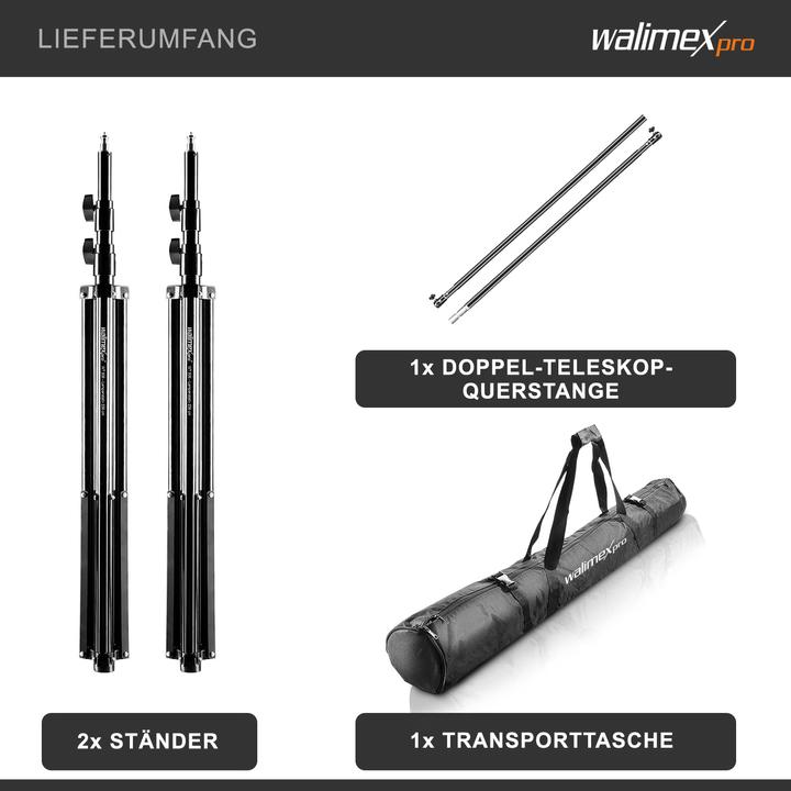 Immagine prodotto Walimex Sistema di sfondo telescopico 2,25-4m (400 cm, 256 cm)