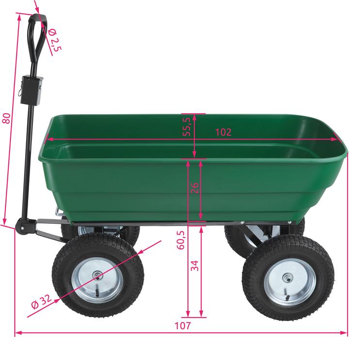 Immagine prodotto tectake Carrettino Tummi 125l