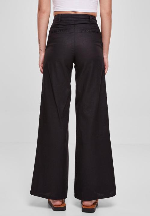 Actual product image Urban Classics Ladies High Linen Mixed Wide Leg Pants (28)
