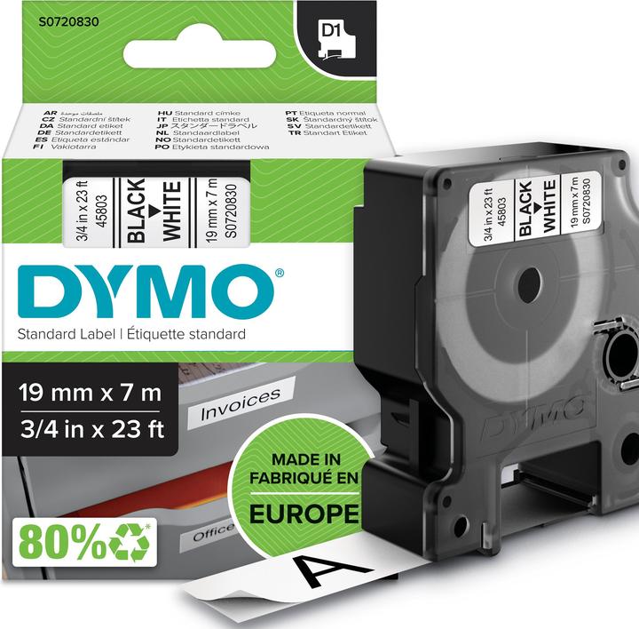 Actual product image Dymo S0720830 Standard tape (1.90 cm, White)