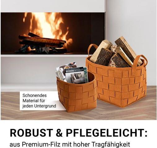 Produktbild N8werk Aufbewahrungskorb Filz 32 cm Rostbraun (1 x, 32 x 32 x 32 cm)