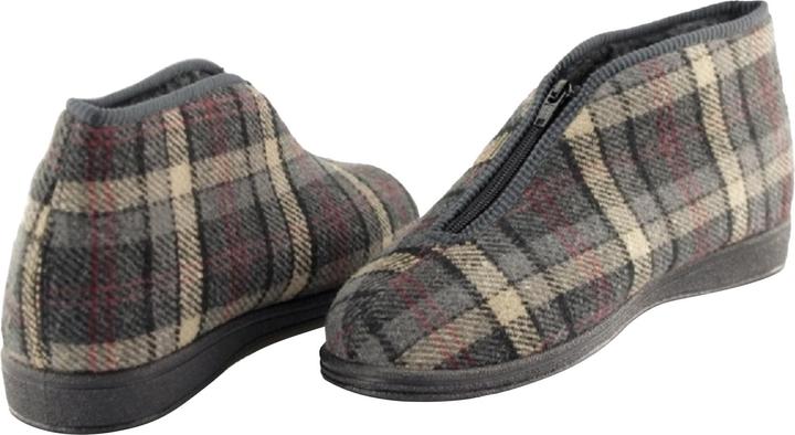 Produktbild Universal Textiles Jed II ThermoHausschuhe Pantoffeln mit Reissverschluss kariert (44)