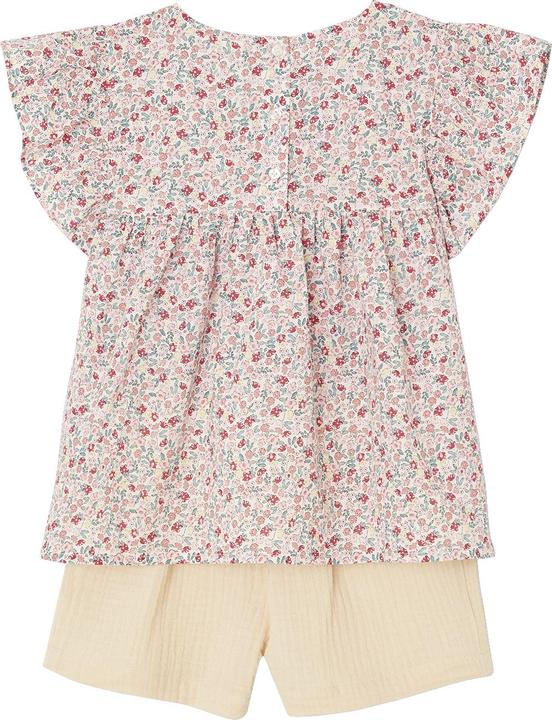 Actual product image Vertbaudet Girls' set: floral blouse & muslin shorts (146)