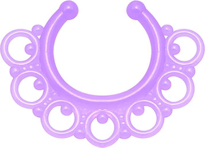 Produktbild Star Piercing Fake Septum Tribal mit Kugeln violett "Glow"
