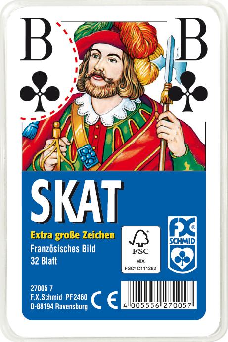 Actual product image Ravensburger Classic skat game, French picture with large corner characters, 32 cards in clear box (German)