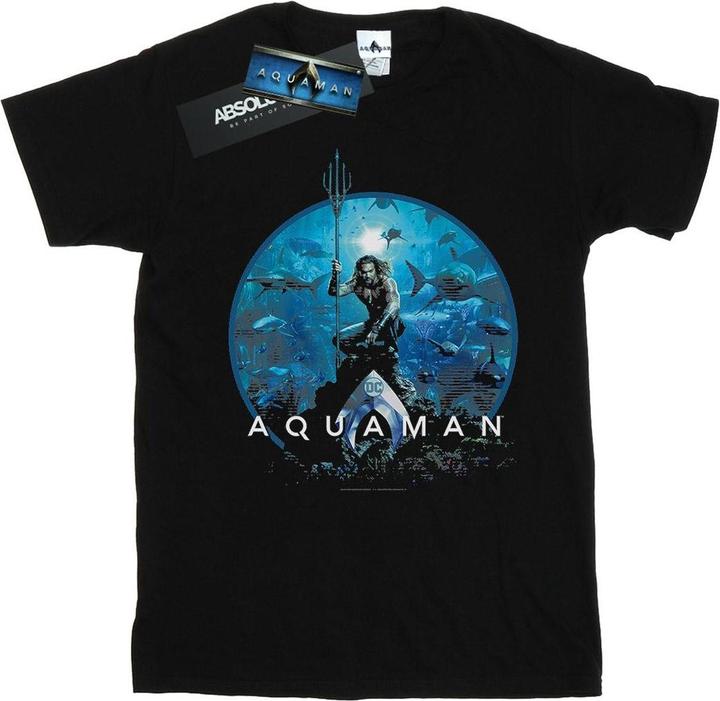 Produktbild Aquaman Circle Poster TShirt Jungen (152, 158)