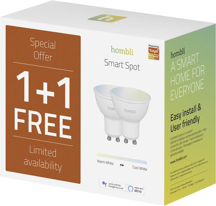 Productafbeelding Hombli Smart Spot (4.5W) CCT Duo Pack (GU10, 4.50 W, 350 lm, 2 x, F)