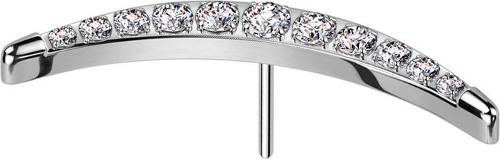 Immagine prodotto Star Piercing Threadless mezzaluna argento con cristalli argento (Titanio G23, senza ottone)