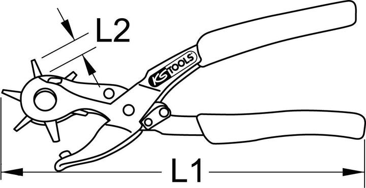 Image du produit KS Tools Pince à trous et à oeillets revolver (220 mm)