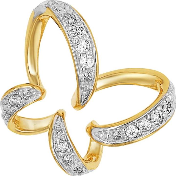 Amor Anhänger für Damen, Gold 375, Zirkonia synth. | Schmetterling (Gold 375, 9 ct)